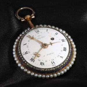 French 18 carat gold and enamel repeater verge watch Circa 1780