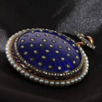 French 18 carat gold and enamel repeater verge watch Circa 1780