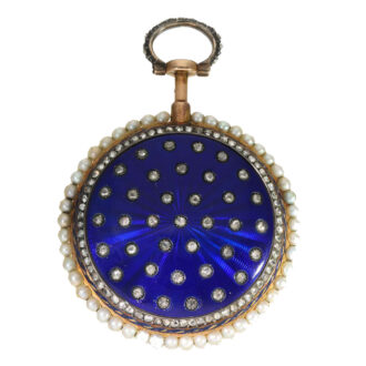 French 18 carat gold and enamel repeater verge watch Circa 1780