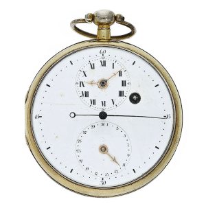 German silver watch with regulator dial and date Circa 1790