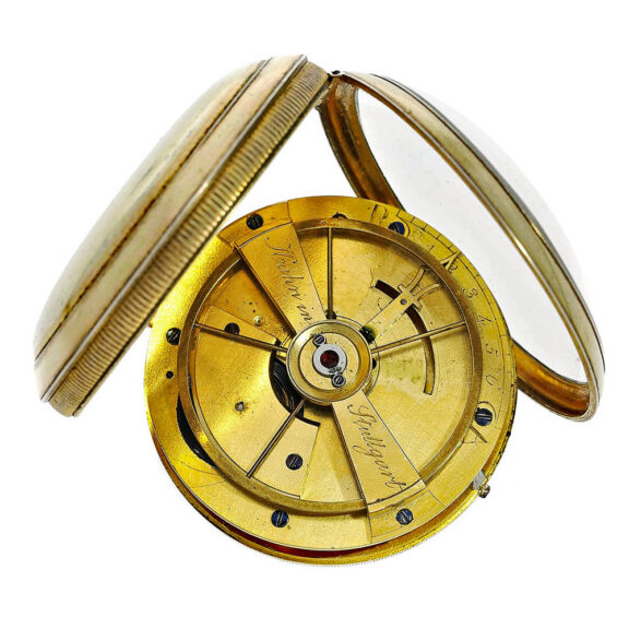 German silver watch with regulator dial and date Circa 1790 German silver watch with regulator dial and date Circa 1790