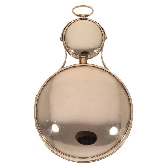Austrian pink gold and enamel pendant form watch Circa 1790 Austrian pink gold and enamel pendant form watch Circa 1790