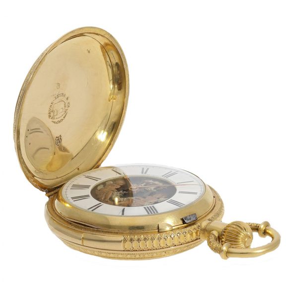 Swiss 18 carat gold and enamel à goutte case repeater watch Circa 1880 Swiss 18 carat gold and enamel à goutte case repeater watch Circa 1880