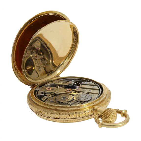 Swiss 18 carat gold and enamel à goutte case repeater watch Circa 1880 Swiss 18 carat gold and enamel à goutte case repeater watch Circa 1880