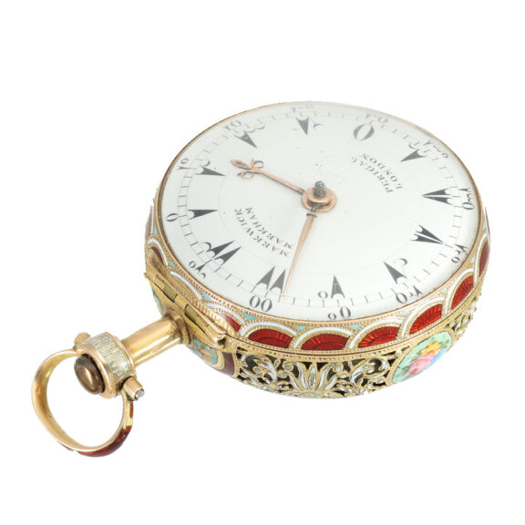 English 18 carat gold and enamel verge pocket watch Circa 1800 English 18 carat gold and enamel verge pocket watch Circa 1800