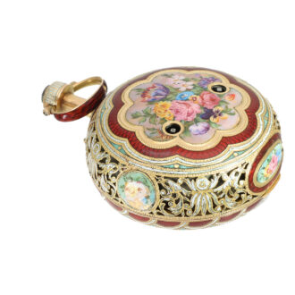 English 18 carat gold and enamel verge pocket watch Circa 1800
