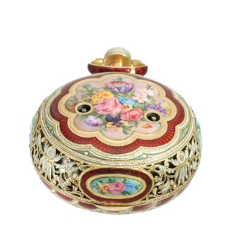 English 18 carat gold and enamel verge pocket watch Circa 1800