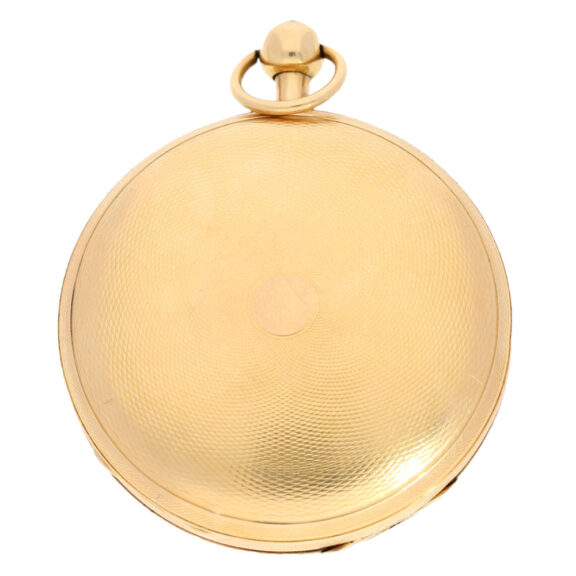 French gold erotic verge with engine turned dial Circa 1820 French gold erotic verge with engine turned dial Circa 1820