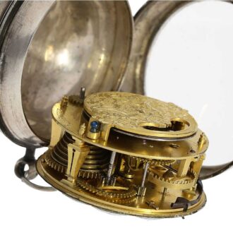 French silver one hand Oignon with mock pendulum Circa 1690