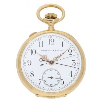 Swiss gold and enamel split second lever chronograph Circa 1904