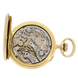 Swiss gold and enamel split second lever chronograph Circa 1904
