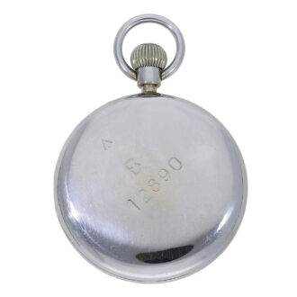 The open faced case is made of metal and is engraved with the B12890 hallmark