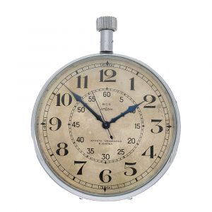 Swiss metal deck watch in original Mahogany box Circa 1930