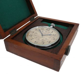 Swiss metal deck watch in original Mahogany box Circa 1930 Swiss metal deck watch in original Mahogany box Circa 1930