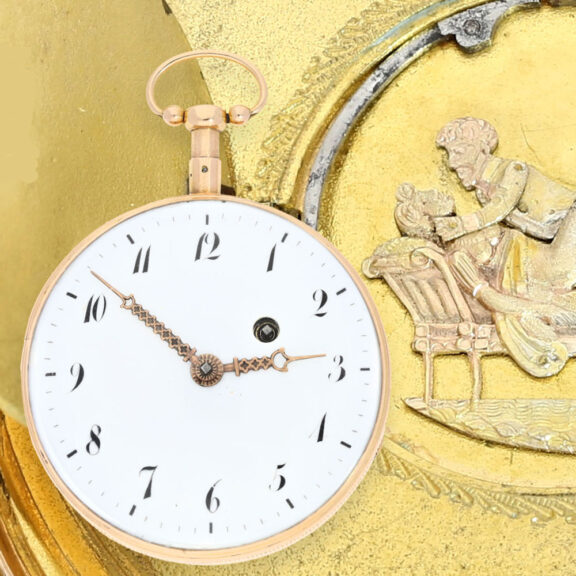 French gold repeater with hidden erotic automaton Circa 1820