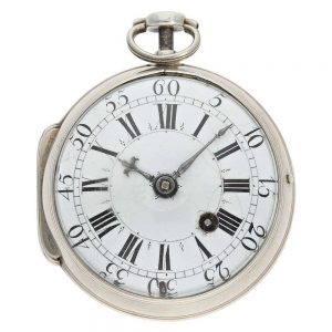 French silver repeating Oignon with mock pendulum Circa 1720