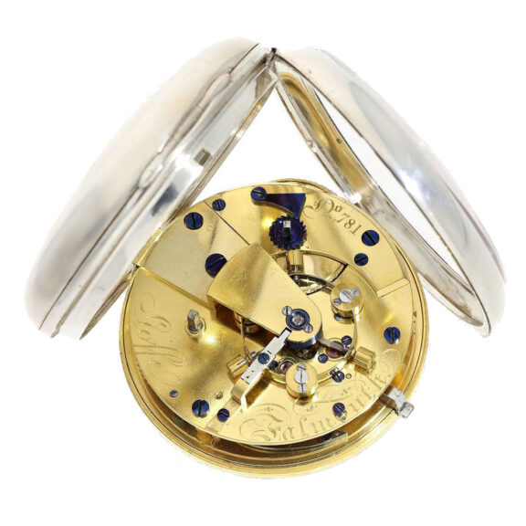 English important silver deck watch chronometer Circa 1824 English important silver deck watch chronometer Circa 1824