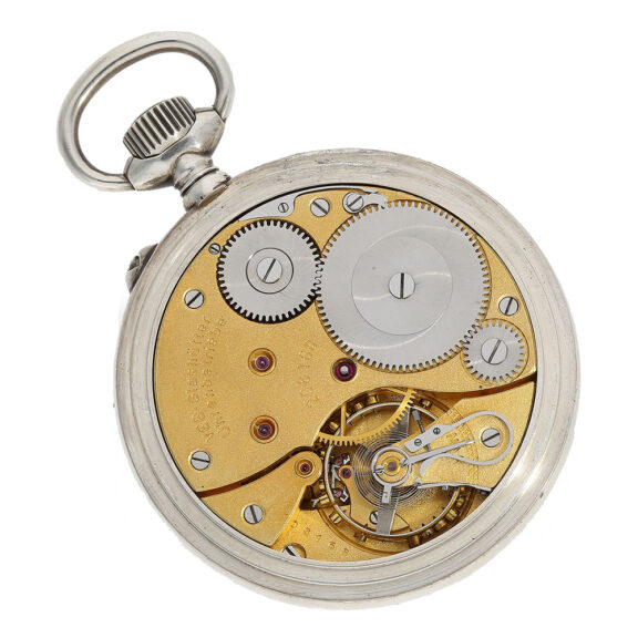The movement bears not one, but two hallmarks, displaying its works number The movement bears not one, but two hallmarks, displaying its works number