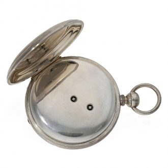 Fine silver pocket chronometer with chain fusee Circa 1860