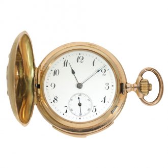 Swiss 14 carat gold à goutte watch with minute repeater Circa 1900