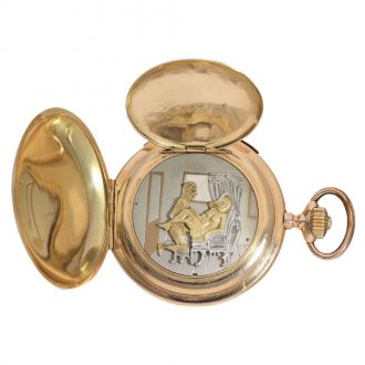 Swiss 14 carat gold à goutte watch with minute repeater Circa 1900