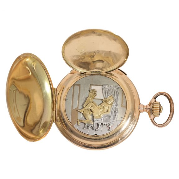 Swiss 14 carat gold à goutte watch with minute repeater Circa 1900 Swiss 14 carat gold à goutte watch with minute repeater Circa 1900