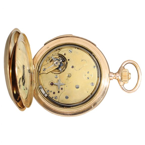 Swiss 14 carat gold à goutte watch with minute repeater Circa 1900 Swiss 14 carat gold à goutte watch with minute repeater Circa 1900