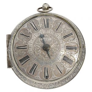 French heavy silver Oignon with mock pendulum Circa 1700