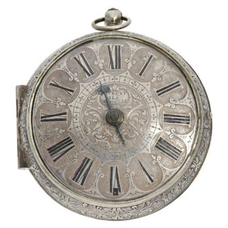 French heavy silver Oignon with mock pendulum Circa 1700