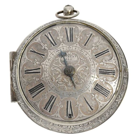French heavy silver Oignon with mock pendulum Circa 1700
