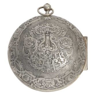 French heavy silver Oignon with mock pendulum Circa 1700