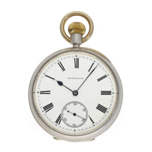Technically interesting English silver carrousel watch Circa 1913