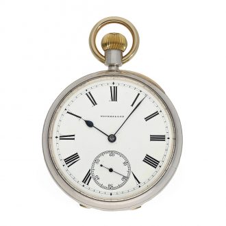 Technically interesting English silver carrousel watch Circa 1913