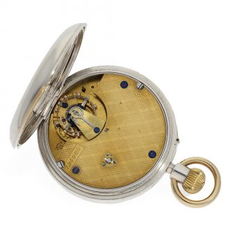 Technically interesting English silver carrousel watch Circa 1913