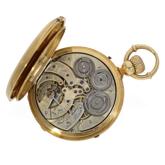 Swiss 18K gold jumping seconds chronograph Circa 1860 Swiss 18K gold jumping seconds chronograph Circa 1860