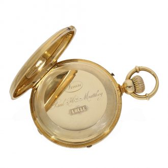 Swiss 18K gold jumping seconds chronograph Circa 1860 Swiss 18K gold jumping seconds chronograph Circa 1860