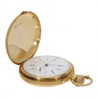 Swiss 18K gold jumping seconds chronograph Circa 1860 Swiss 18K gold jumping seconds chronograph Circa 1860