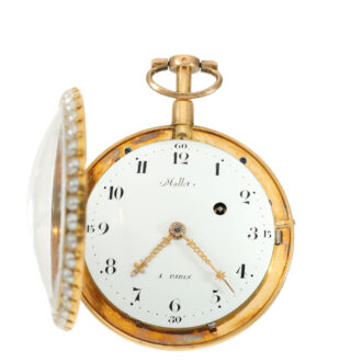 French 18 carat gold and enamel verge watch Circa 1800