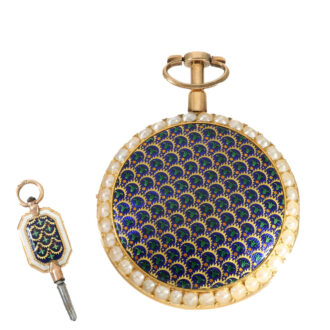 French 18 carat gold and enamel verge watch Circa 1800