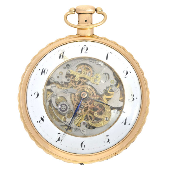 Swiss 18K gold skeletonized repeating watch Circa 1820 Swiss 18K gold skeletonized repeating watch Circa 1820