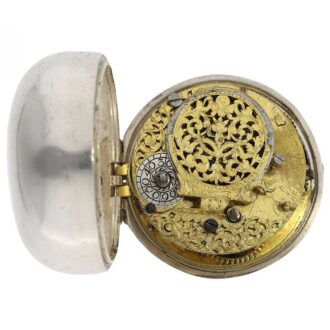 German rare silver pair cased verge pocket watch Circa 1690