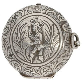 German rare silver pair cased verge pocket watch Circa 1690