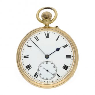English 18 carat gold open faced chronometer with carrousel Circa 1882