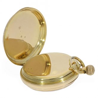 English 18 carat gold open faced chronometer with carrousel Circa 1882