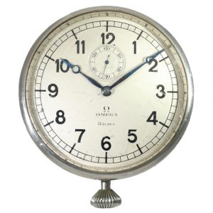 Swiss chrome plated metal automobile dashboard watch Circa 1930