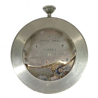 Swiss chrome plated metal automobile dashboard watch Circa 1930