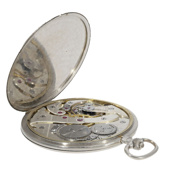 Swiss platinum full hunter “extra flat” case watch Circa 1920 Swiss platinum full hunter “extra flat” case watch Circa 1920