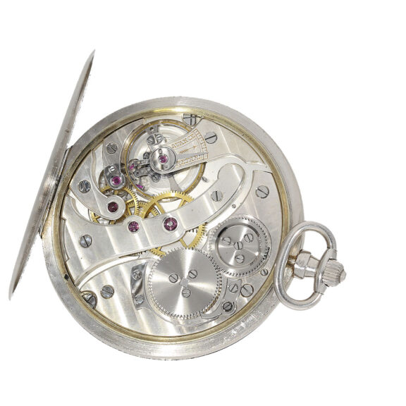 Swiss platinum full hunter “extra flat” case watch Circa 1920 Swiss platinum full hunter “extra flat” case watch Circa 1920