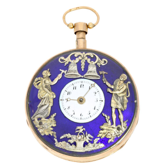 French verge figured automaton and blue enamel Circa 1820