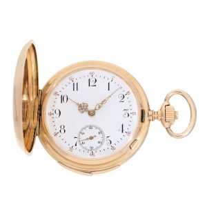 Swiss gold hunting cased repeater watch Circa 1900